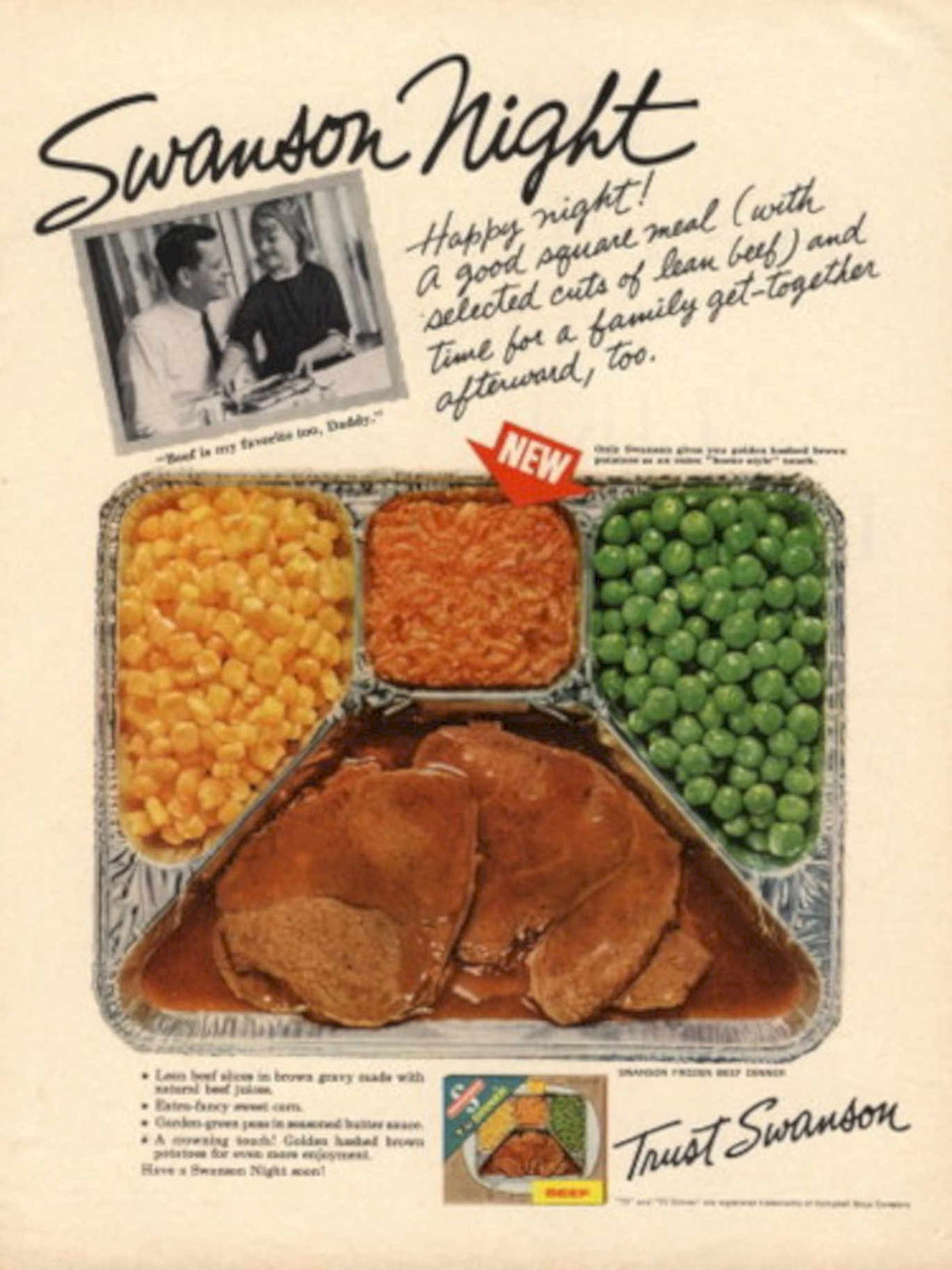 Swanson Night Dinner 1960s Vintage Retro Advert