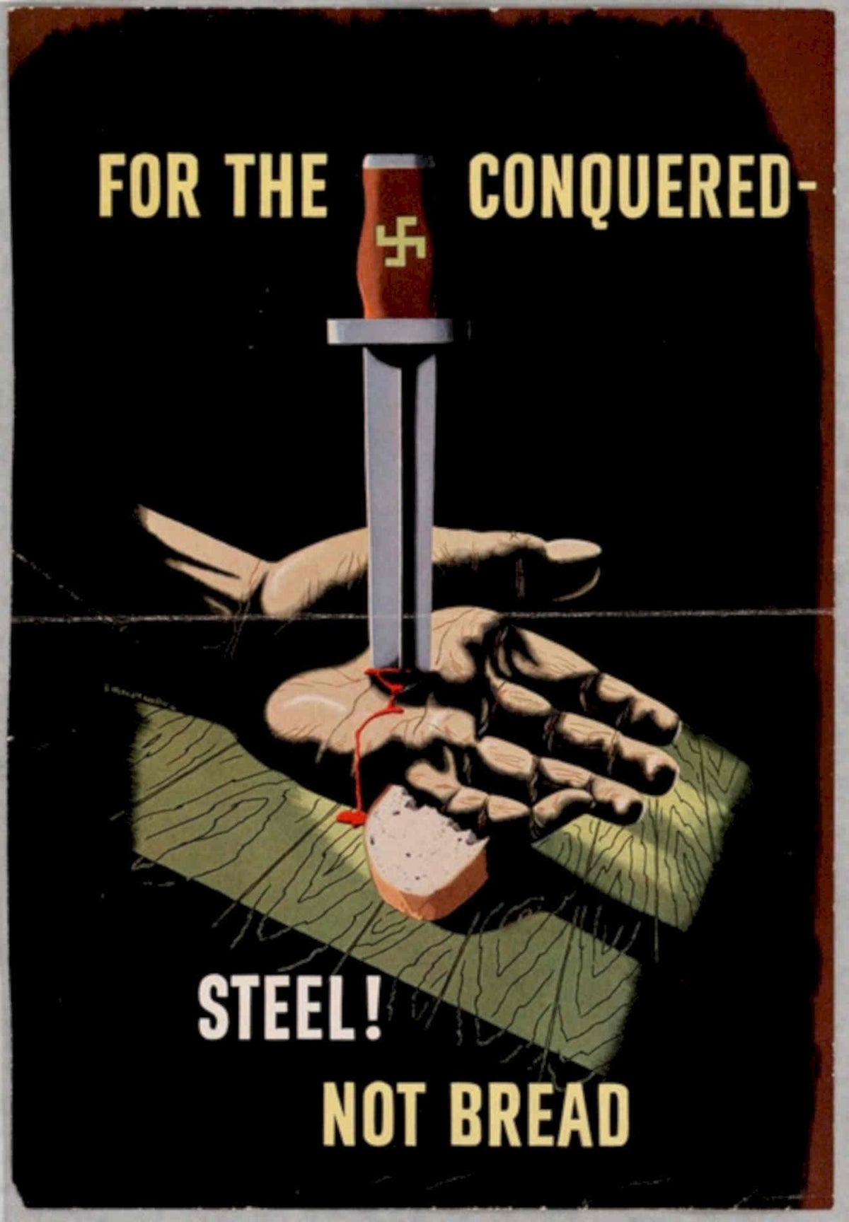 Swastika Sword Bread American World War II Advert Poster