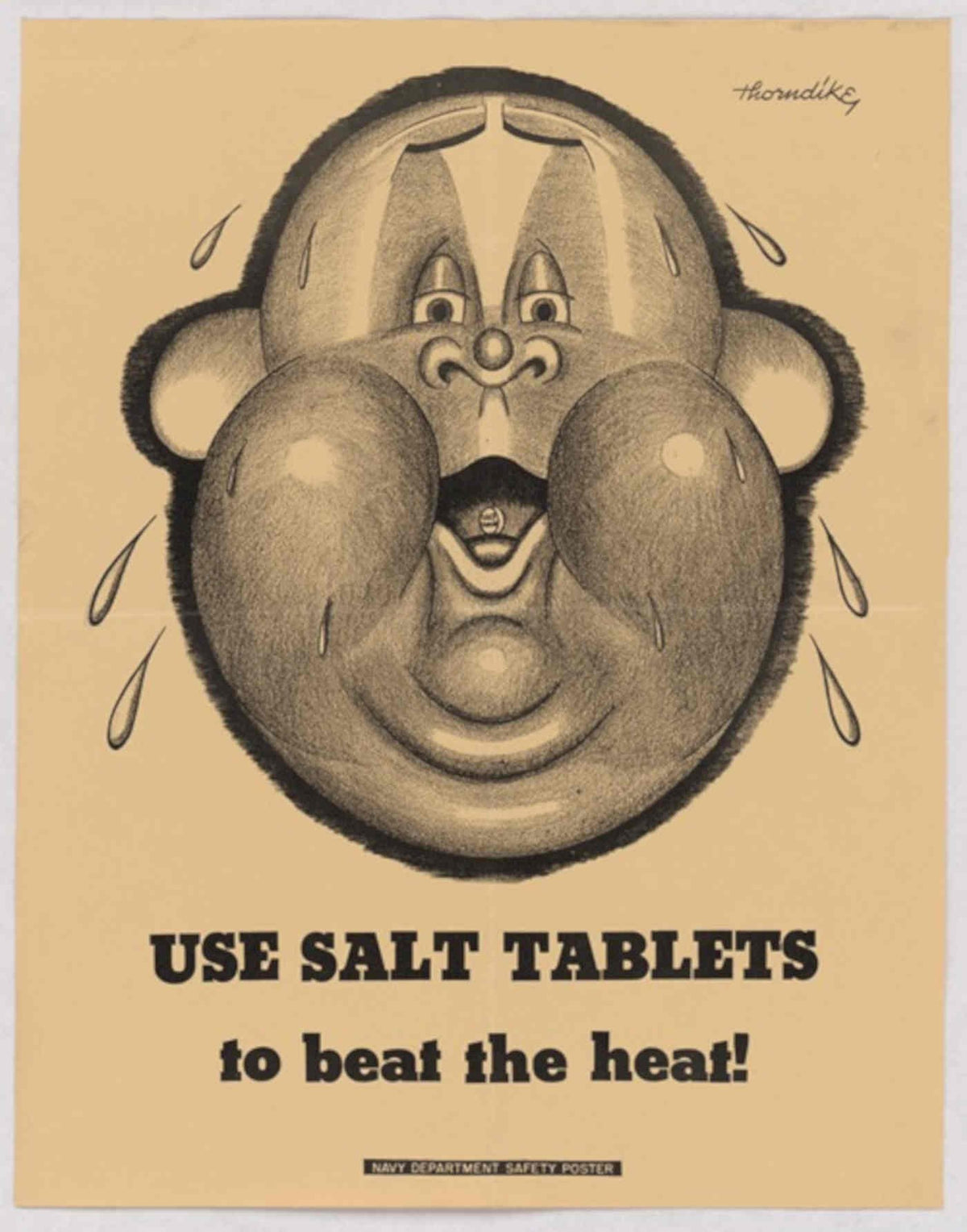 Sweating Monkey Heat American World War II Advert Poster