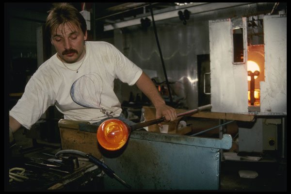 Sweden 201072 Preparing Molten Crystal For Blowing, Smaland A4 Photo Print