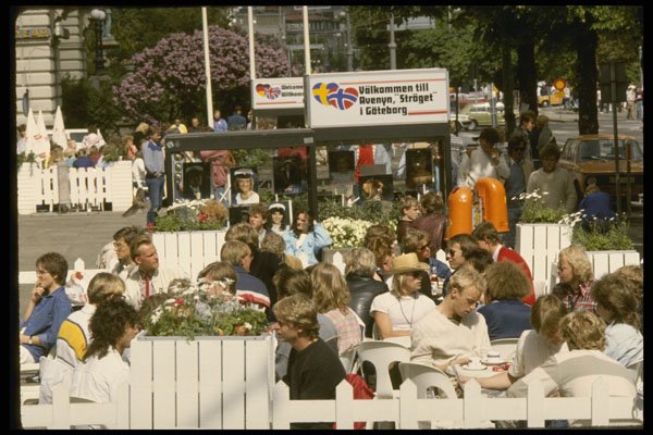 Sweden 201097 Crowded Outdoor Cafe, Gothenberg A4 Photo Print
