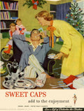 Sweet Caps Christmas 1950s Vintage Retro Advert Poster