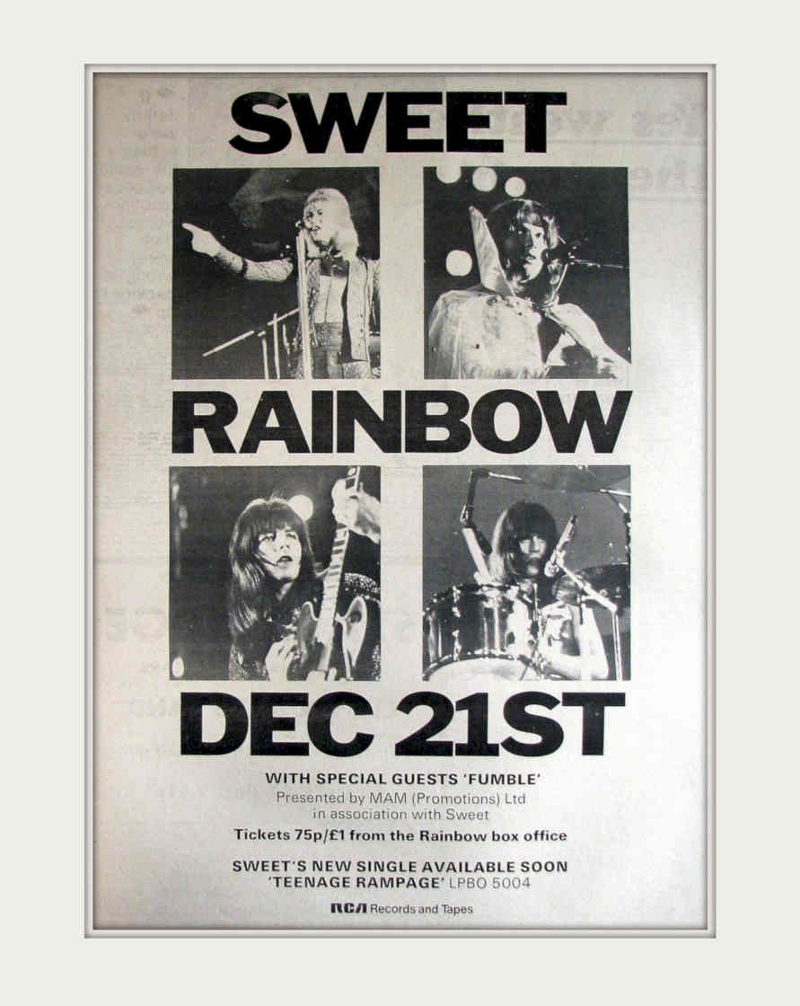 Sweet Rainbow Concert Vintage Retro Advert Poster A4 Photo Print