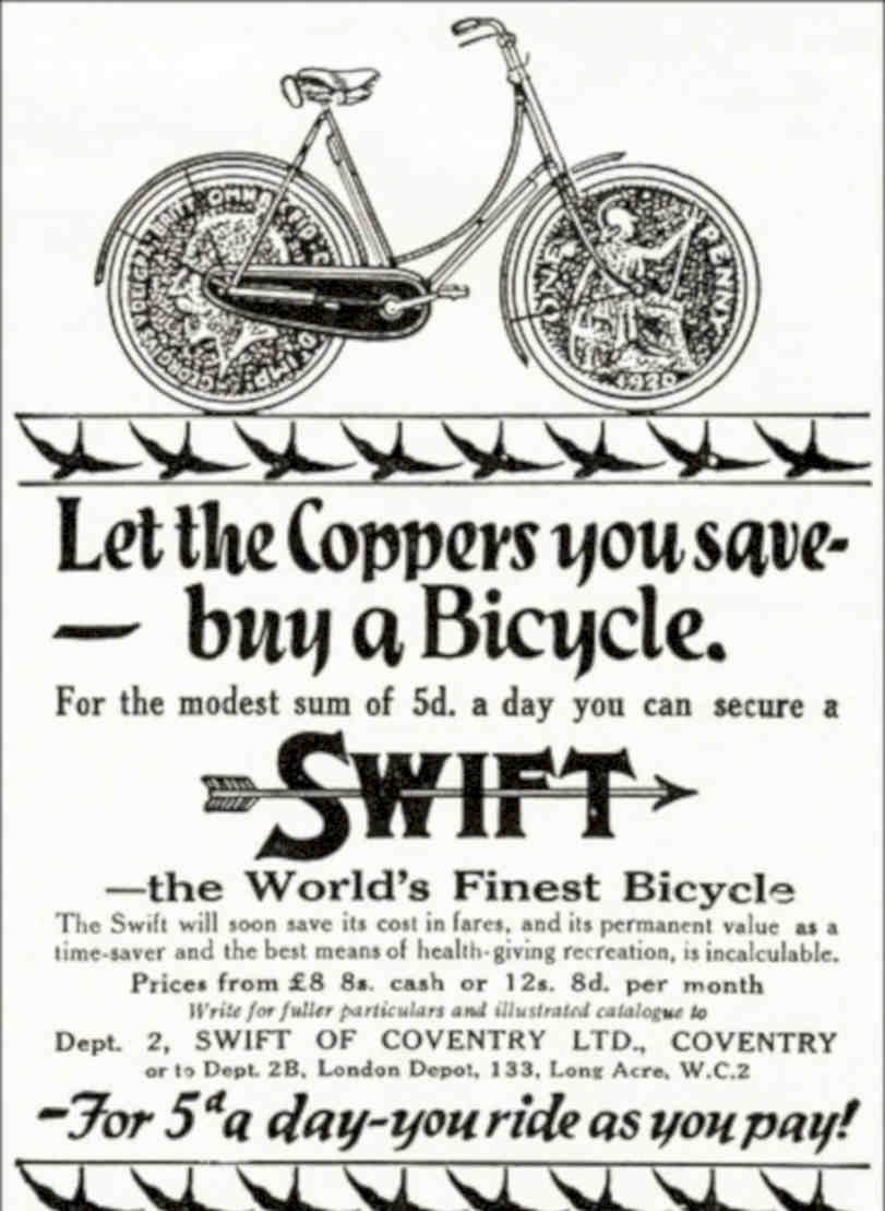 Swift Bicycle Vintage Vintage Retro Advert Poster A4 Photo Print