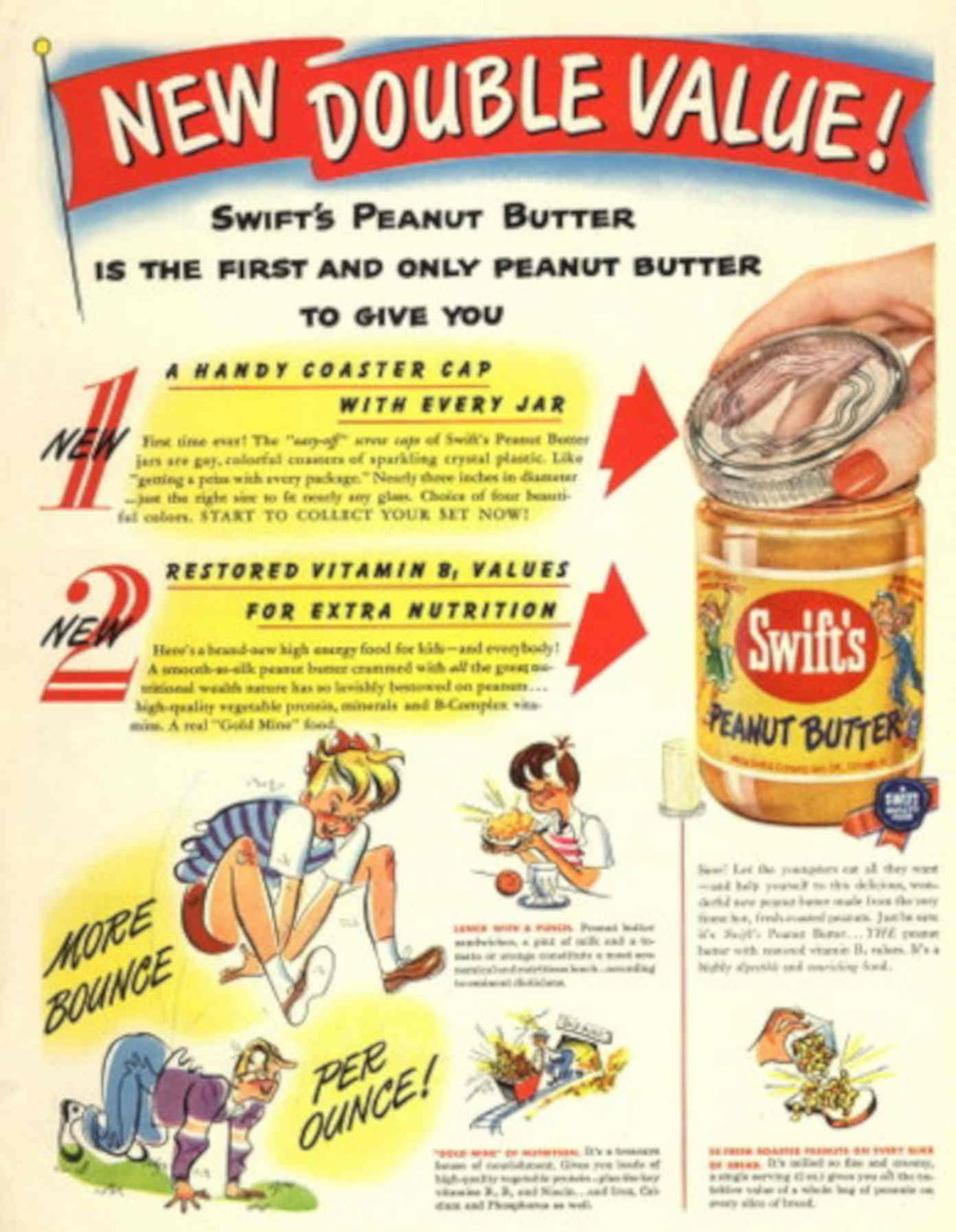 Swift Peanut Butter 1940s Vintage Retro Advert Poster