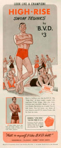 Swim Trunks Bvds 1940s Vintage Retro Advert Poster