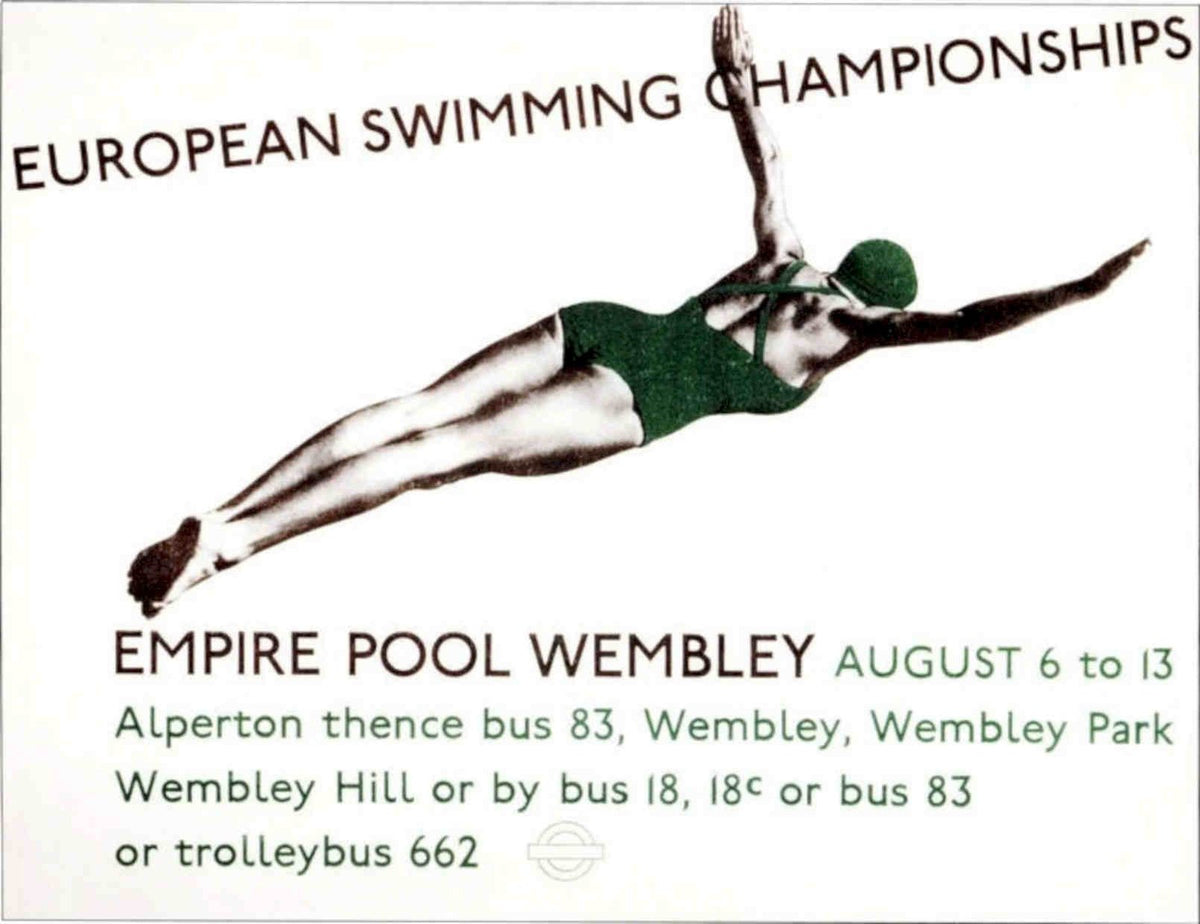 Swimming Championships 1930s Vintage Retro Advert Poster A4 Photo Print