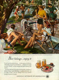 Swimming Pool Picnic 1940s Vintage Retro Advert Poster