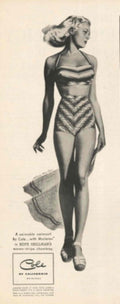 Swimsuit Cole 1950s 1940s Vintage Retro Advert Poster