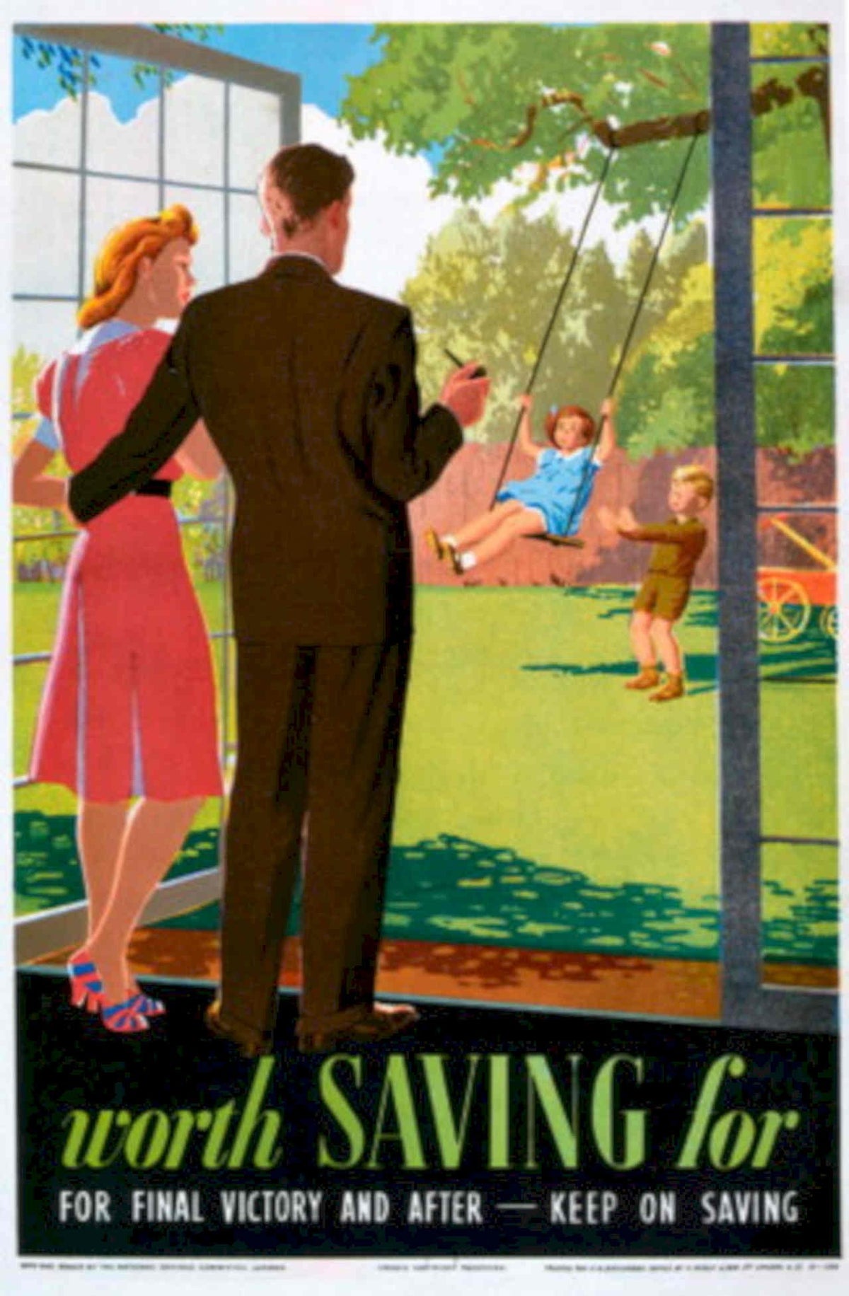 Swing Set Saving 1940s Vintage Retro Advert Poster