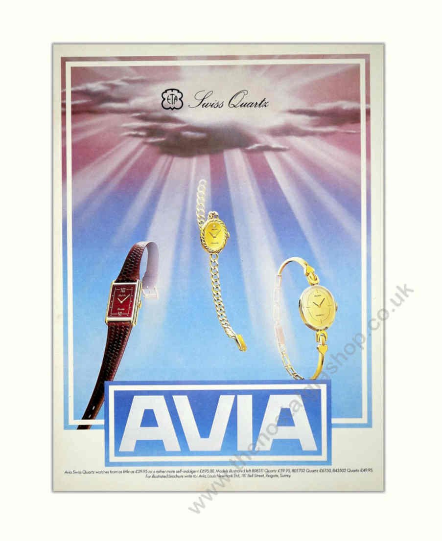 Swiss Quartz Avia Vintage Retro Advert Poster A4 Photo Print