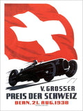Swiss Racing Poster Bieber 1938 Vintage Retro Advert Poster A4 Photo Print