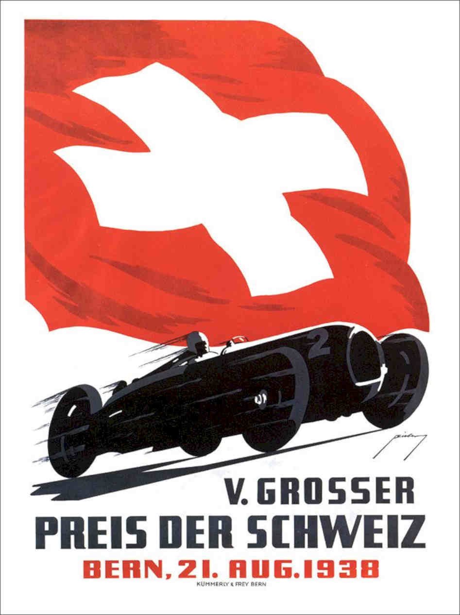 Swiss Racing Poster Bieber 1938 Vintage Retro Advert Poster A4 Photo Print