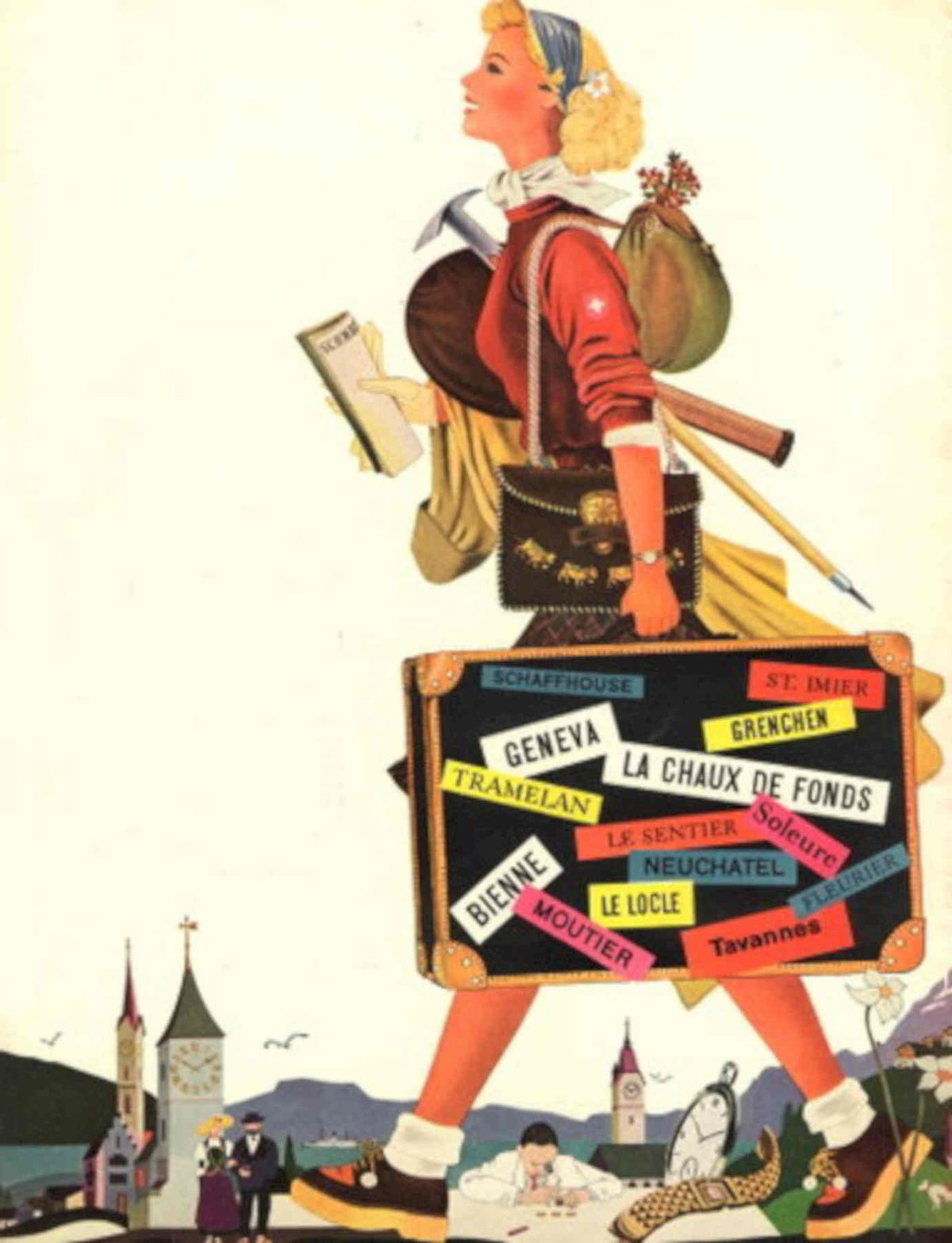 Swiss Travel Poster 1950s Vintage Retro Advert Poster