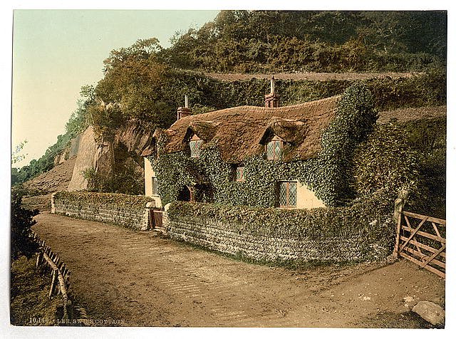 Swiss cottage Lee Devon Vintage A4 Photo Print