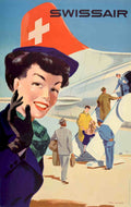 Swissair Poster Looser Vintage Retro Advert Poster A4 Photo Print