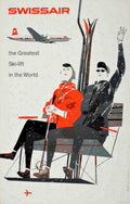 Swissair Ski Lift Vintage Retro Advert Poster A4 Photo Print
