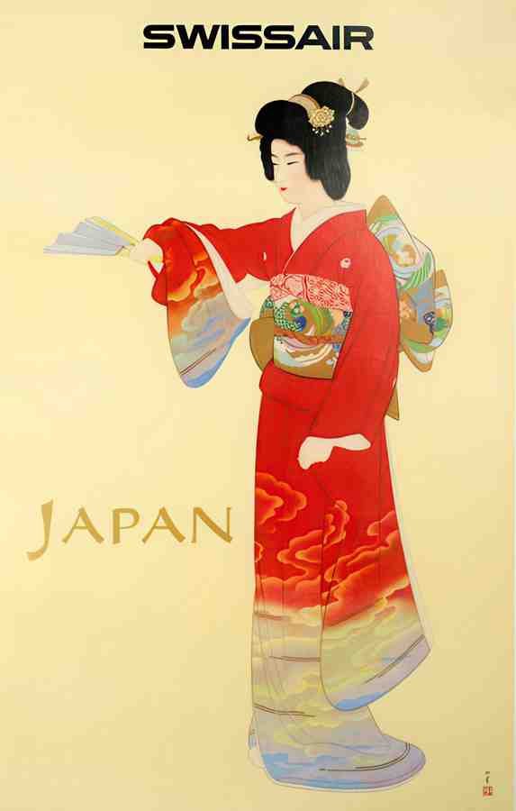 SwissairJapan Vintage Advert A4 Photo Print