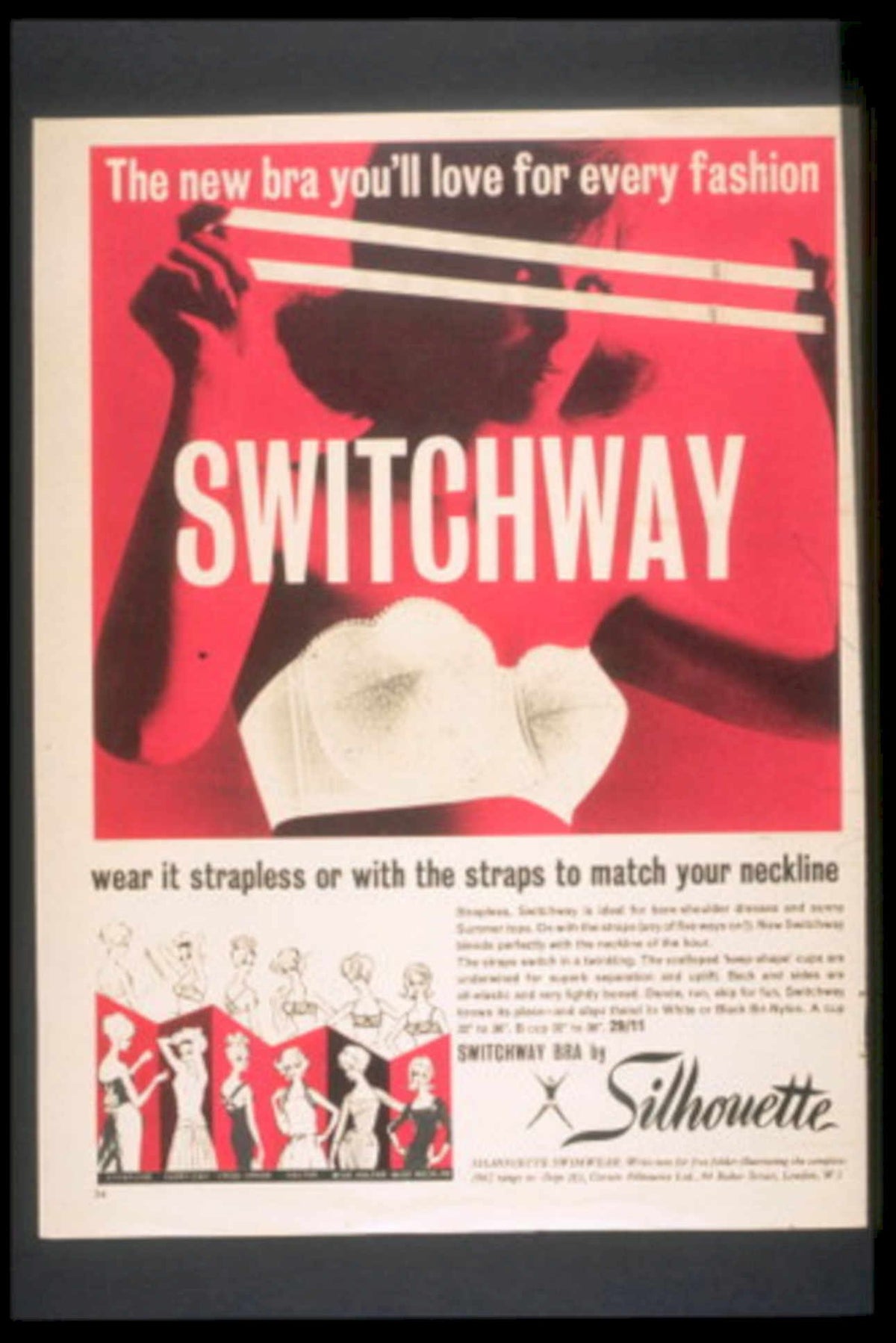 Switchway Bra Fashion 1960s Vintage Retro Advert