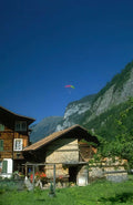 Switzerland Alps Paragliding Chalet A4 Photo Print