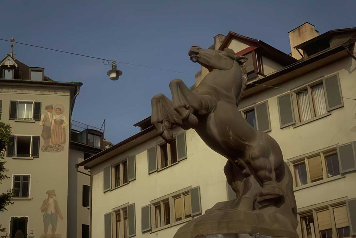 Switzerland Horse Statue Zurich A4 Photo Print