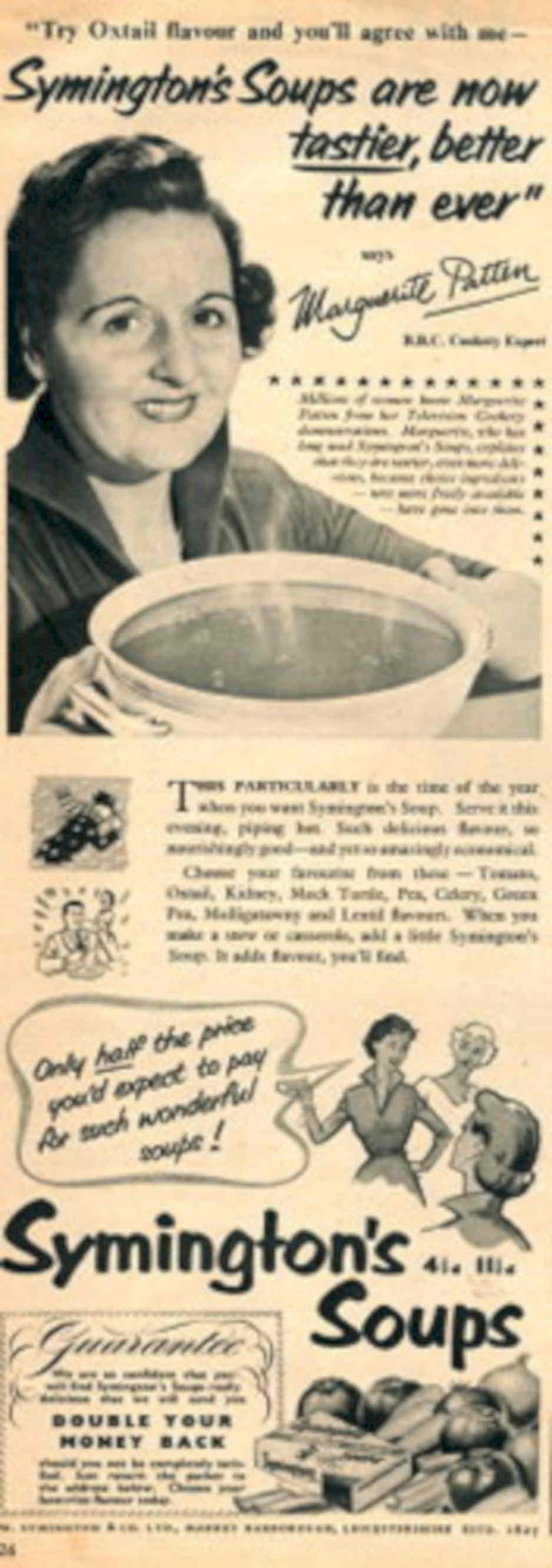 Symingtons Soup Oxtail 1950s Vintage Retro Advert Poster