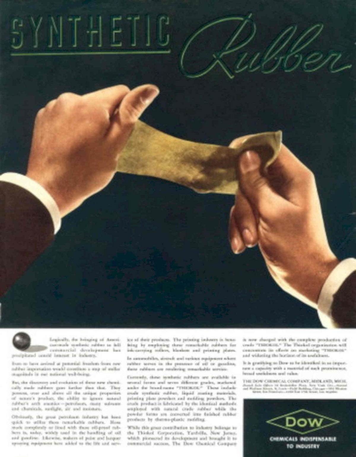 Synthetic Rubber Hands 1950s Vintage Retro Advert Poster