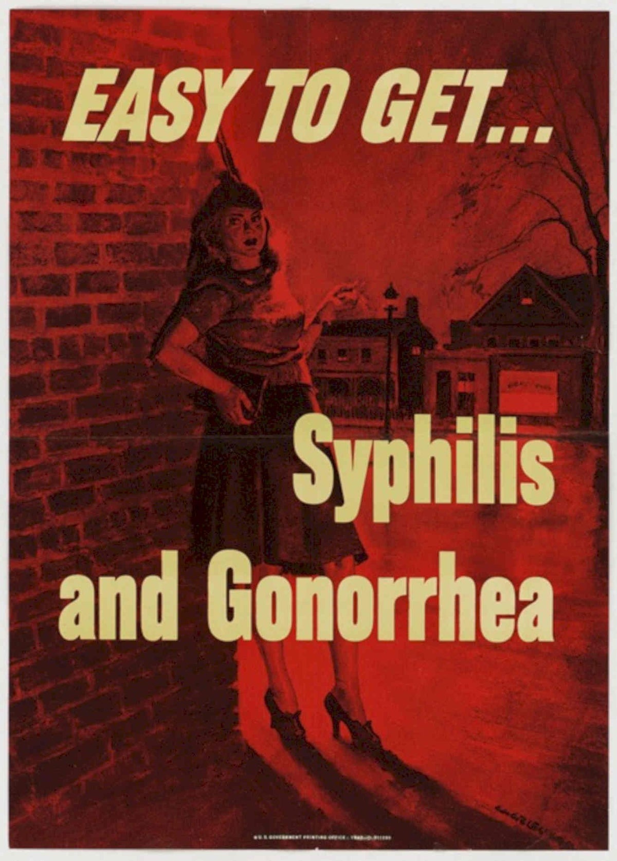 Syphilis Gonorrhea Poster American World War II Advert Poster