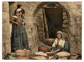 Syrian peasant making bread Vintage A4 Photo Print