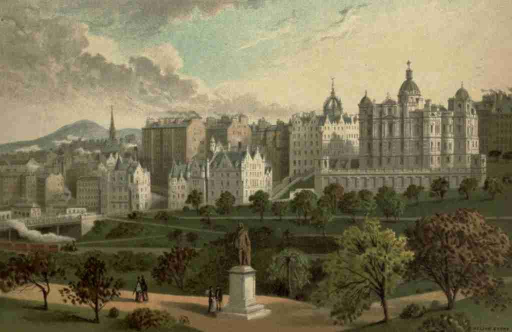 T Nelson & Sons Souvenir of Scotland 1897 Edinburgh Old Town from Princes St Gardens A4 Photo Print
