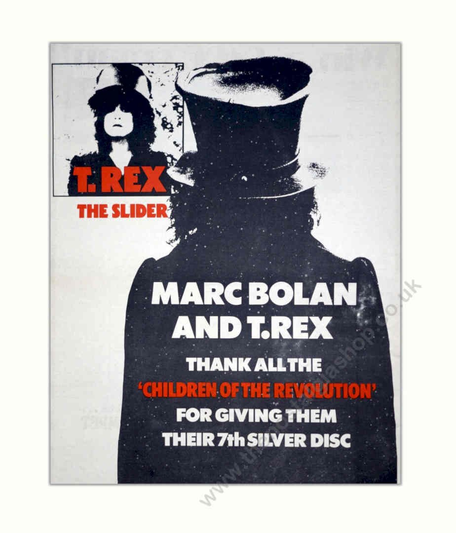 T Rex Bolan Vintage Retro Advert Poster A4 Photo Print