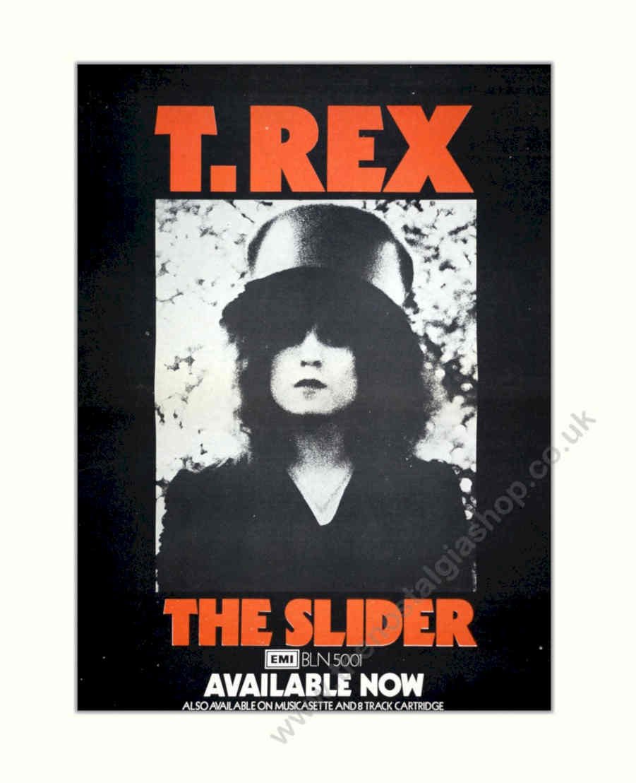 T Rex Slider Vintage Retro Advert Poster A4 Photo Print