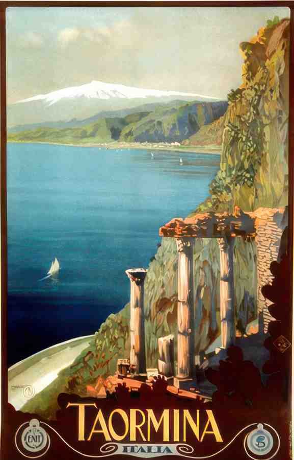 TAORMINA Vintage Advert (2) A4 Photo Print