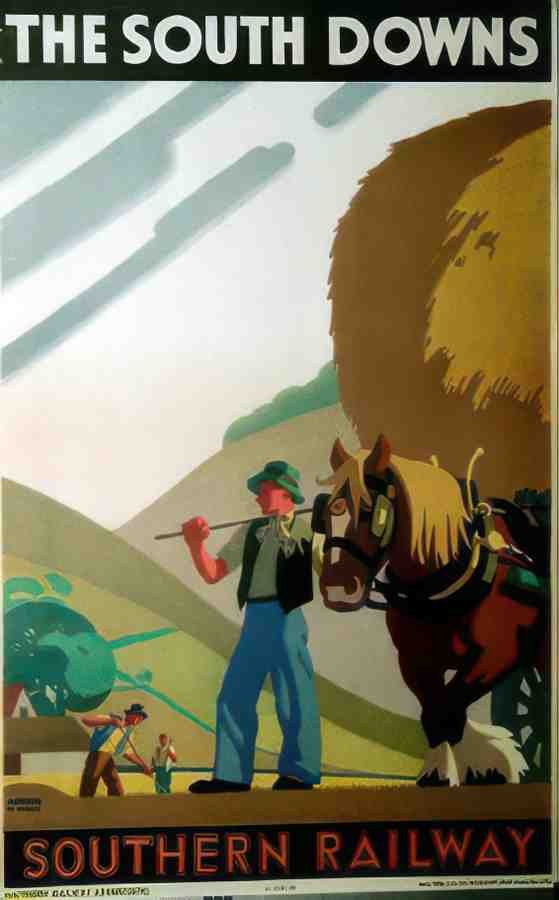 THE SOUTH DOWNS Vintage Advert A4 Photo Print