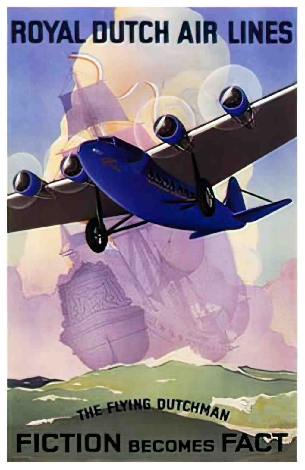 TRAR1050, Royal Dutch Airli Advert A4 Photo Print