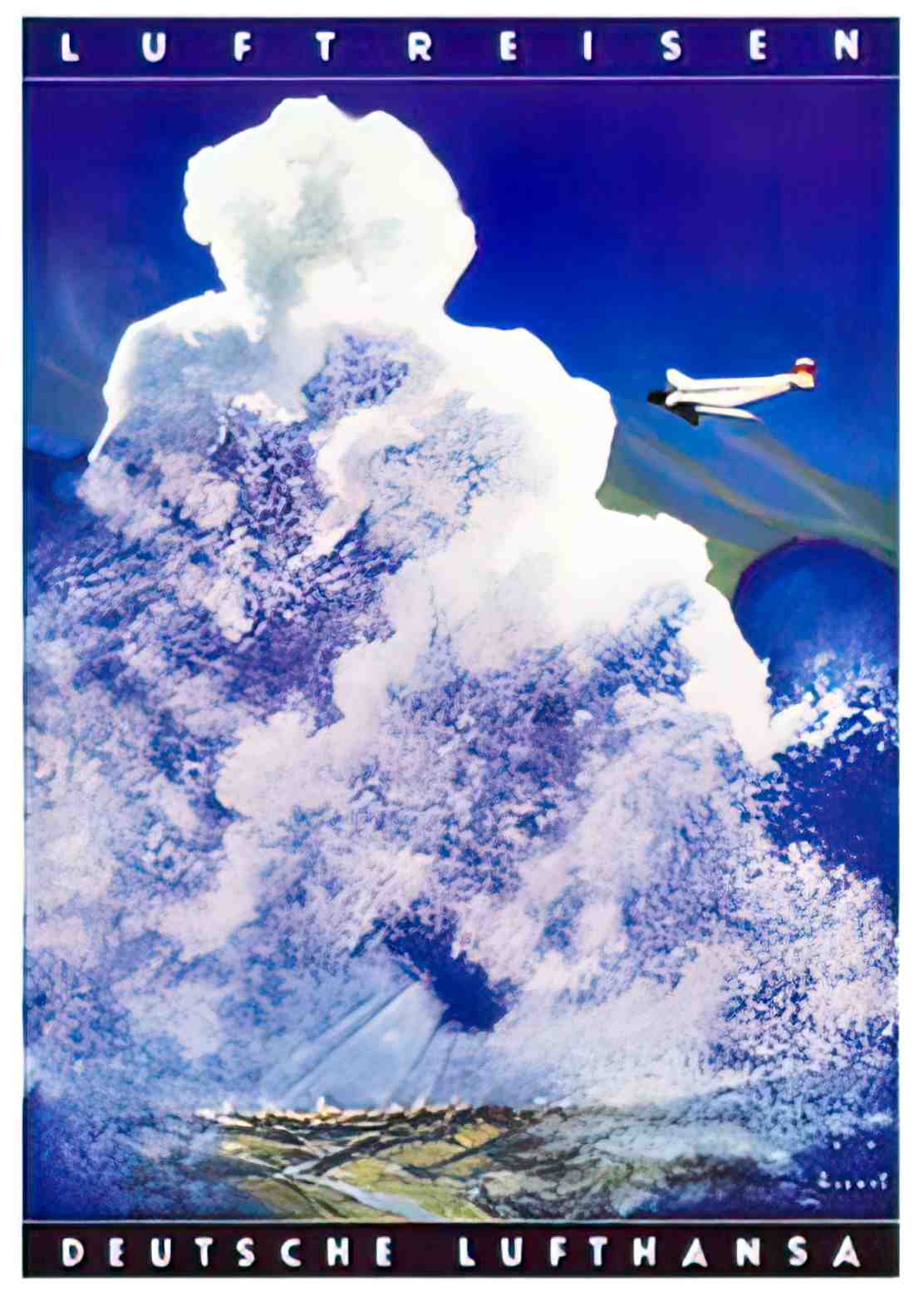 TRAR1051, Lufthansa, Air Tr Advert A4 Photo Print