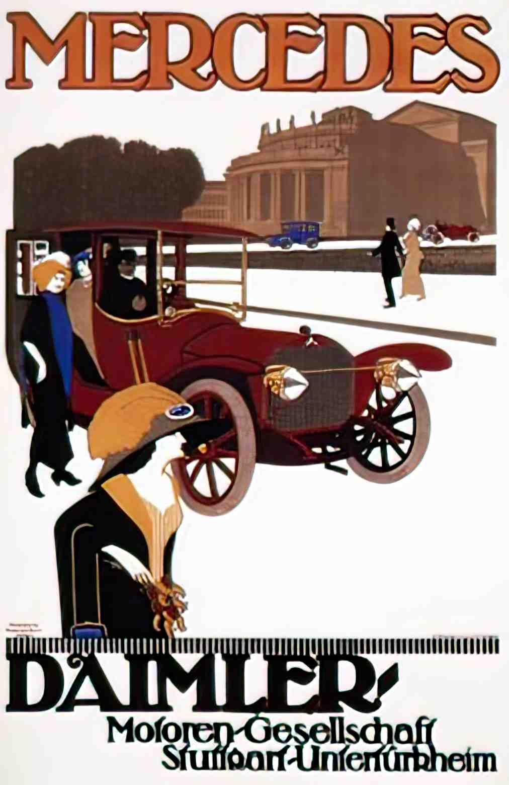 TRCR1021, Mercedes, 1912  Advert A4 Photo Print