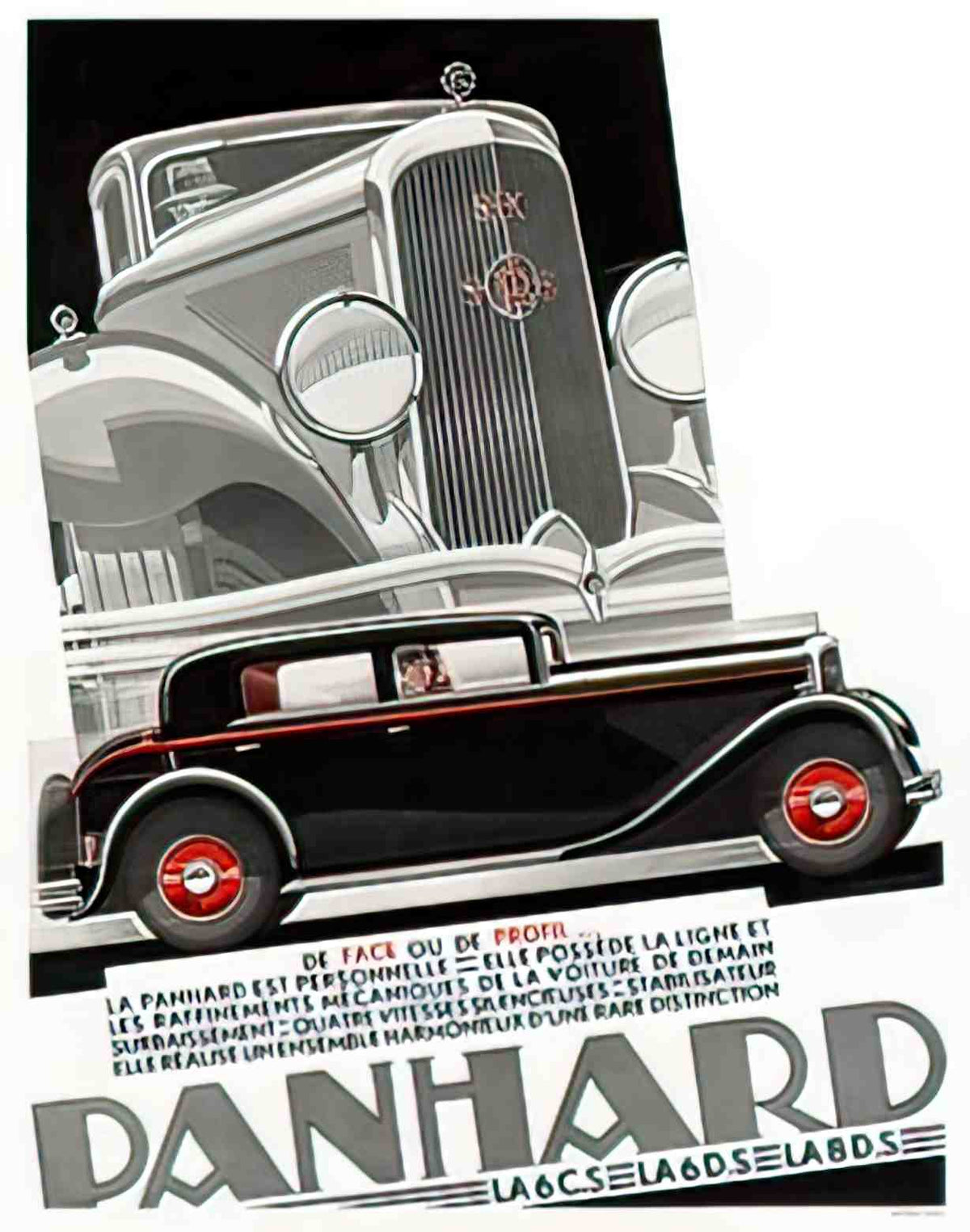 TRCR1169, Panhard, 1932  Advert A4 Photo Print