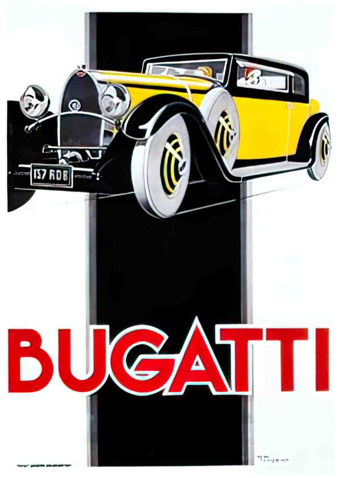 TRCR1215, Bugatti, 1930  Advert A4 Photo Print