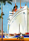 TRCS1003, Blue Star Line  Advert A4 Photo Print
