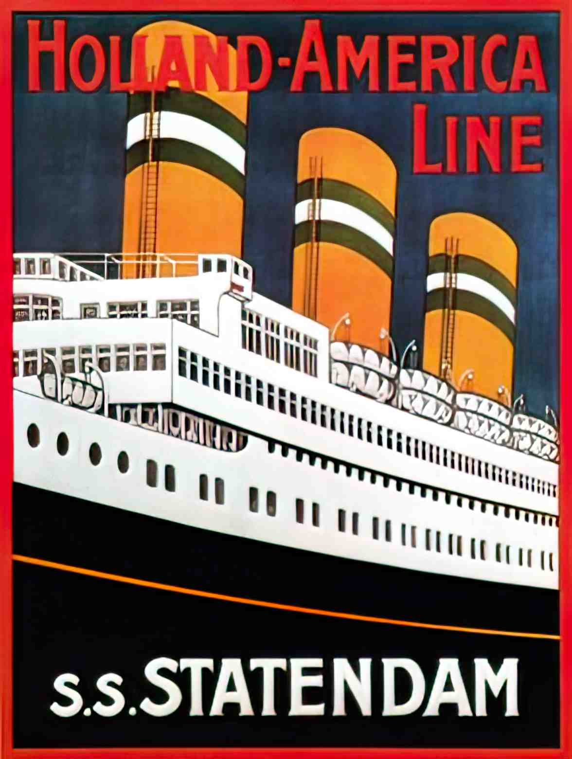 TRCS1036, SS Statendam  Advert A4 Photo Print