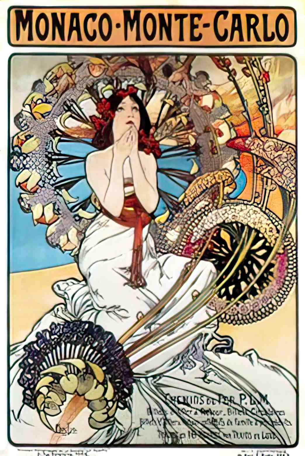 TRRY1058, Mucha, Monaco Mon Advert A4 Photo Print