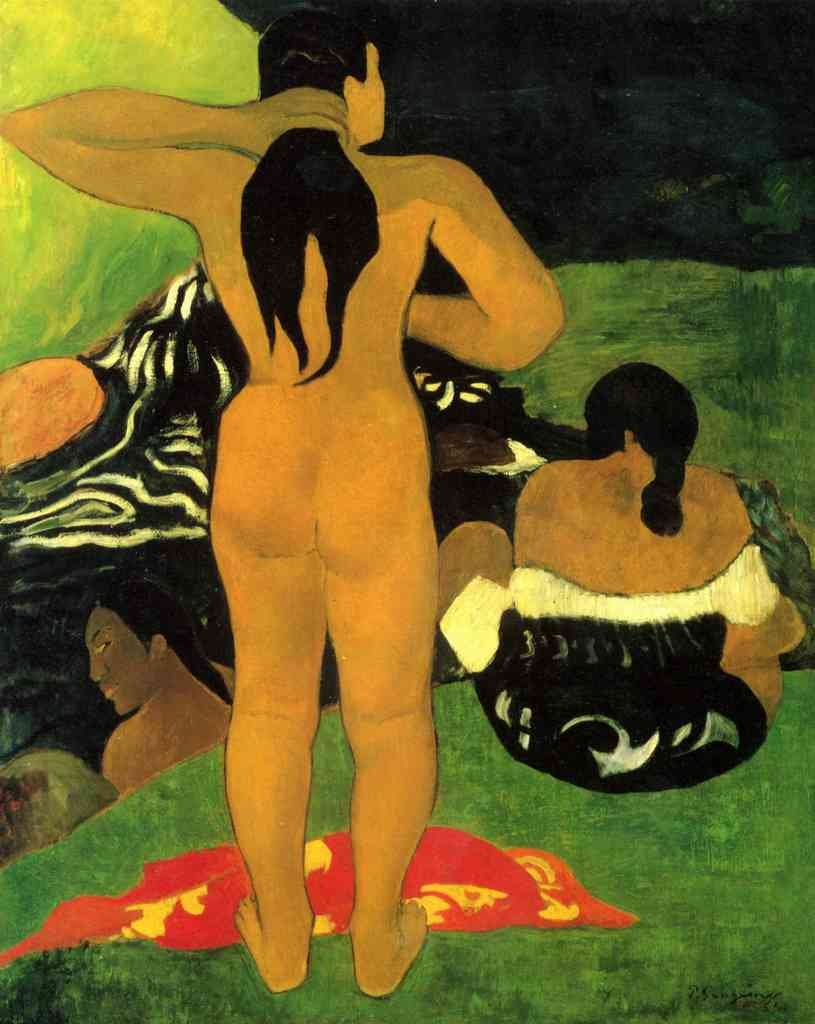 Tahitians On Beach Gauguin A4 Photo Print