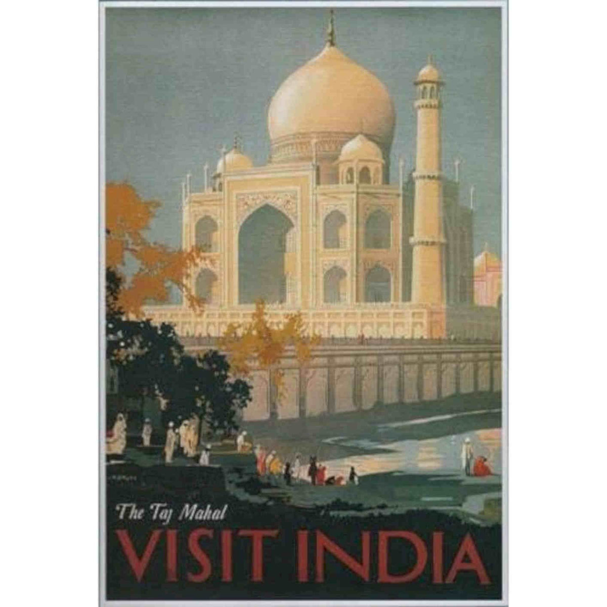 Taj Mahal Visit India Tourism Visua Vintage Retro Advert Poster A4 Photo Print
