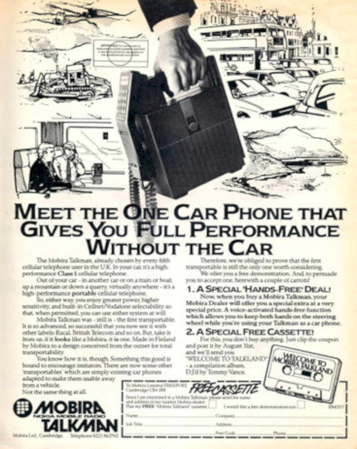 Talkman Car Phone 1980s Vintage Retro Advert
