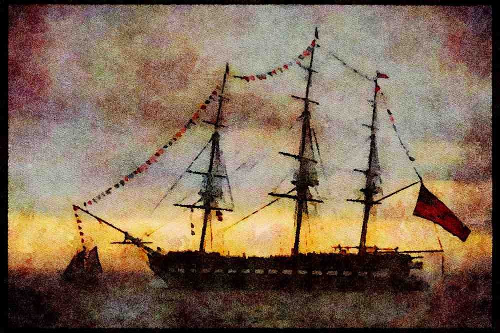 Tall Sail Boats Ship 257022 USS Constitution, _Old Ironsides,_ USA A4 Limited Edition Watercolour Print