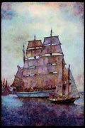 Tall Sail Boats Ship 257027 Gorch Fock II, Three masted Bark, Germany A4 Limited Edition Watercolour Print
