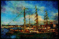 Tall Sail Boats Ship 257033 Tall Ships In Copenhagen Harbor, Denmark A4 Limited Edition Watercolour Print