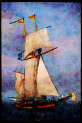 Tall Sail Boats Ship 257041 Pride Of Baltimore A4 Limited Edition Watercolour Print