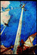 Tall Sail Boats Ship 257046 Rigging Sails A4 Limited Edition Watercolour Print